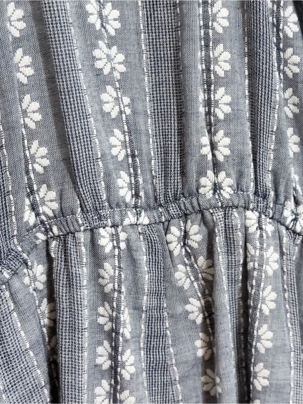 Riviera Gray and White Geometric Floral Lace-Trim Romper - Picture 9 of 9